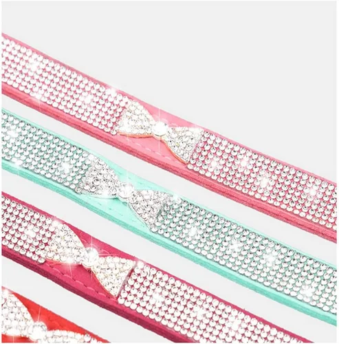 Miniatura 6 de Collares de perro para perros medianos hembras, collar de perro con diamantes de imitación, bonito collar con purpurina para mascotas XXS Xs, S, M