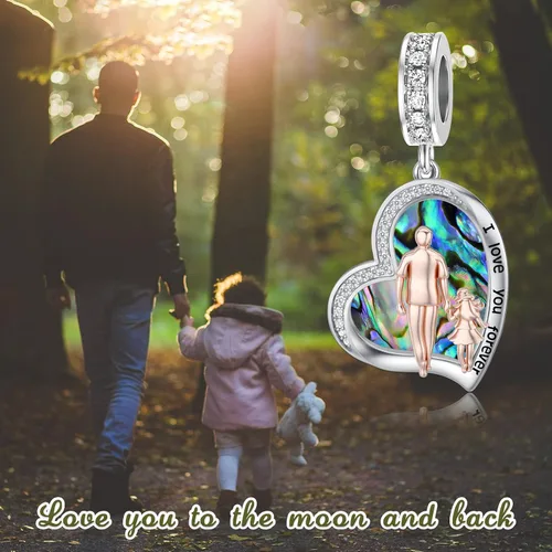 Miniatura 4 de PROESS Dije para padre, madre e hija, pulsera de plata de ley para pulseras, regalos de cumpleaños, día de San Valentín, para hija, madre, amante