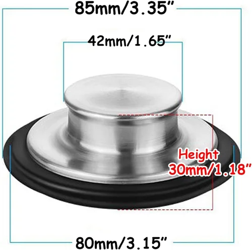 Miniatura 2 de Paquete de 2 tapones para fregadero de cocina para eliminación de basura, tapón de acero inoxidable para eliminación de basura que se adapta a