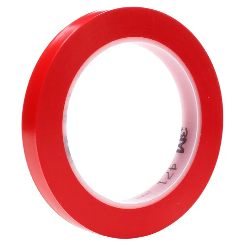 3M Cinta de vinilo 471, 1/4 pulgadas x 36 yardas, roja, 1 rollo, cinta roja para piso, alternativa de pintura para marcado de piso, distanciamiento