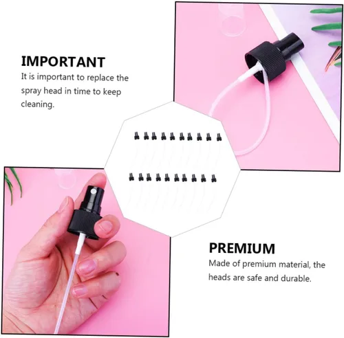 Miniatura 8 de MERRYHAPY Pulverizador de boquilla de repuesto para niebla fina, 20 piezas, boquilla de pulverización de niebla fina, hilo 7.5:24, color negro
