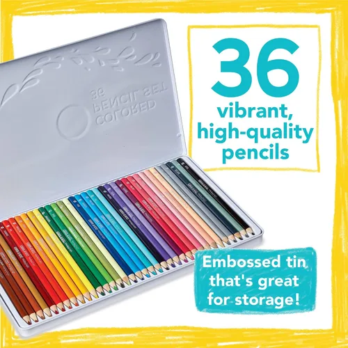 Miniatura 2 de MindWare Lápices de colores para niños y adultos, ideales como lápices de dibujo o suministros para el aula, juego de 36 lápices de colorear en un