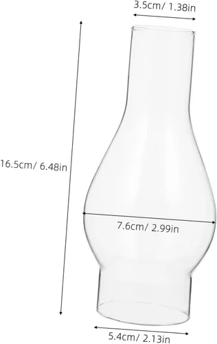 Miniatura 2 de DOITOOL Lámpara de cristal de queroseno para chimenea, 6.49 x 2.99 x 2.99 pulgadas, pantalla de repuesto para lámpara de aceite transparente
