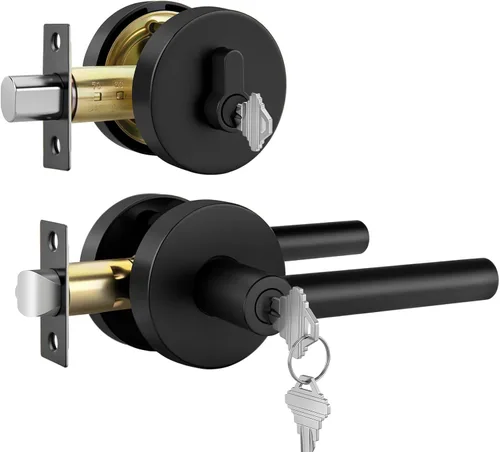 Miniatura 26 de Goldenwarm - Paquete de 1 picaporte negro inactivo de una sola cara, con tirador de puerta de extracción mate, resistente, para armario o despensa
