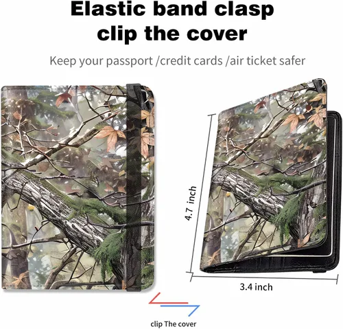 Miniatura 5 de Combo de portatarjetas de pasaporte y vacunación con bloqueo RFID-X-6, Camouflaje, Minimalista