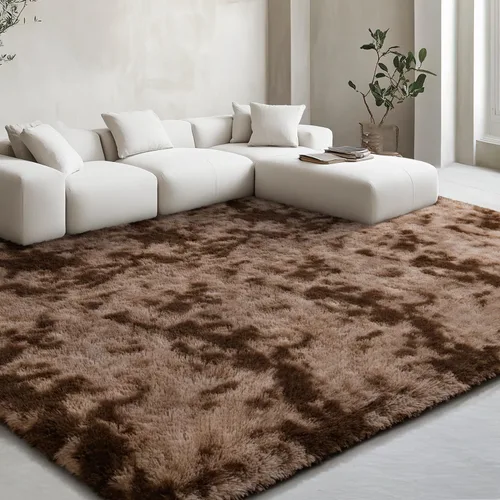 Miniatura 27 de EVOIONOS - Alfombra redonda gris para dormitorio, 5x5 pies; alfombras circulares suaves y esponjosas para sala de estar, alfombras de felpa peludas
