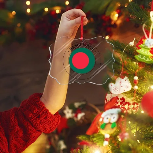 Miniatura 4 de Decoraciones para árbol de Navidad de Bangladesh, adornos de bandera nacional de Bangladesh para árbol de Navidad, regalo de recuerdo de país