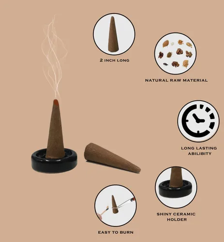 Miniatura 4 de Aakriti Masala - Conos de incienso naturales para meditación, aromaterapia y yoga, 80 piezas sensual, relajante, energizante, refrescante