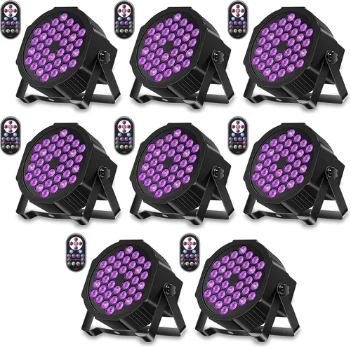 Miniatura 9 de U`King Luces negras para fiesta brillante, 72 W, UV, 36 LED, luz negra que brilla en la oscuridad, luz negra estroboscópica con control remoto DMX 1