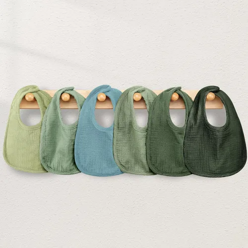 Miniatura 7 de Baberos de muselina para bebés para niños y niñas, baberos de algodón para babeo, baberos ajustables para recién nacidos para babeo y dentición