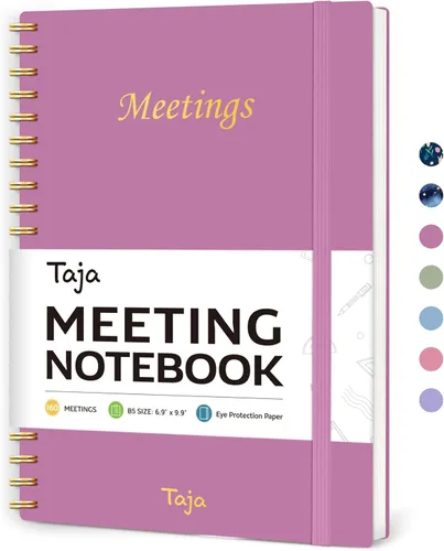 Miniatura 18 de Cuaderno de reuniones para organización del trabajo, cuaderno de trabajo con artículos de acción, agenda para tomar notas, 160 páginas