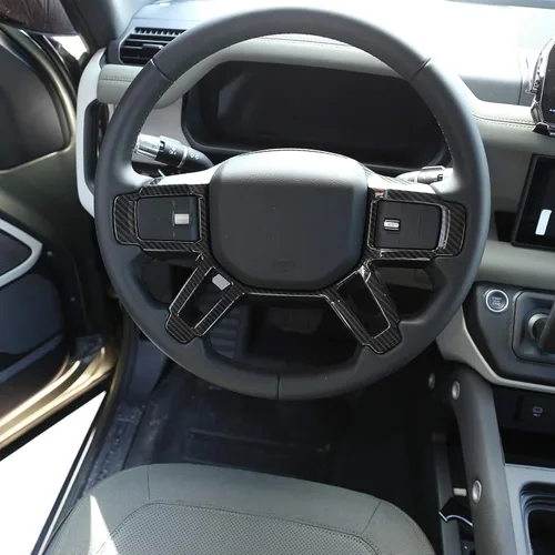 Miniatura 2 de Para Land Rover Defender 110 2020 Accesorios ABS Interior Volante Decoración Cubierta Accesorios de Coche (Estilo de Fibra de Carbono)