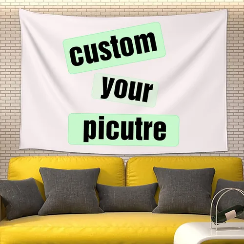 Miniatura 10 de Tapiz personalizado para cargar imágenes, diseño personalizado con foto/logotipo/texto, para colgar en la pared para bodas, festivales, cumpleaños