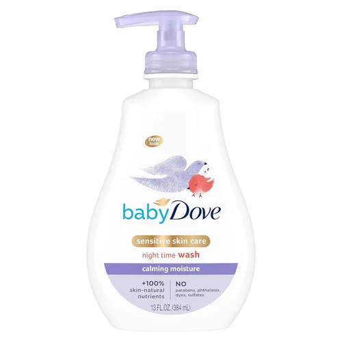 Baby Dove Jabón Corporal para Piel Sensible de Bebé Baño Tranquilo Hidratante para un Baño Tranquilo de Bebé Hipoalergénico y Sin Lágrimas, Elimina