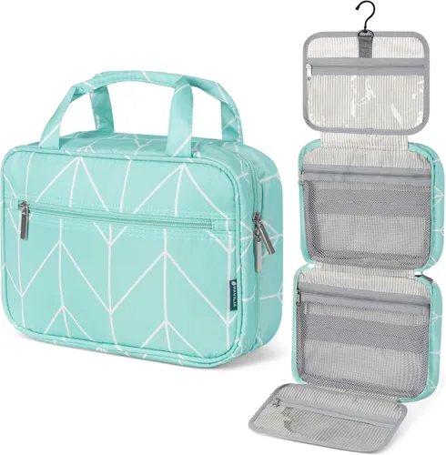 Miniatura 13 de PAVILIA Neceser Colgante Bolsa de Viaje para Mujeres y Hombres, Organizador de Cosméticos Plegable, Bolsa de Maquillaje Resistente al Agua