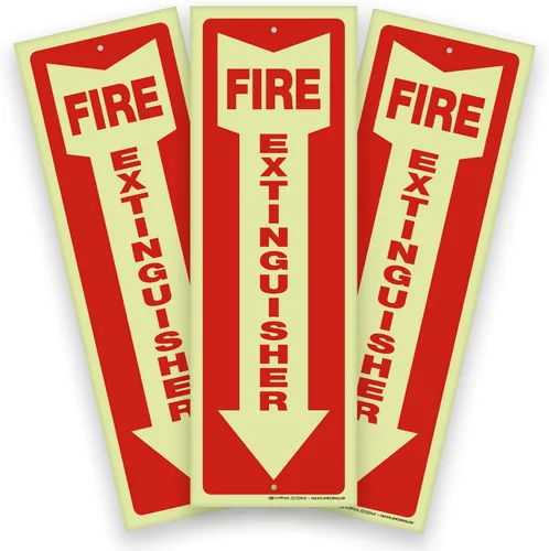 Miniatura 21 de iSYFIX Letrero para extintor de incendios – Paquete de 2 carteles reflectantes de aluminio 040 100% libre de óxido, laminado para máxima resistencia