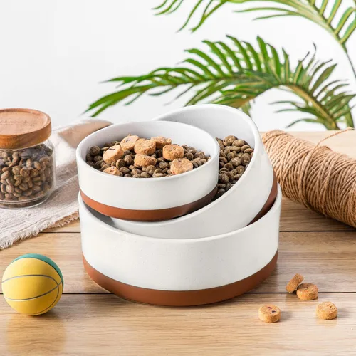 Miniatura 7 de MALACASA Cuencos para Perros, Cuencos de Cerámica para Comida y Agua para Perros de Tamaño Pequeño, Tazón para Mascotas de 1.5 Tazas de Capacidad