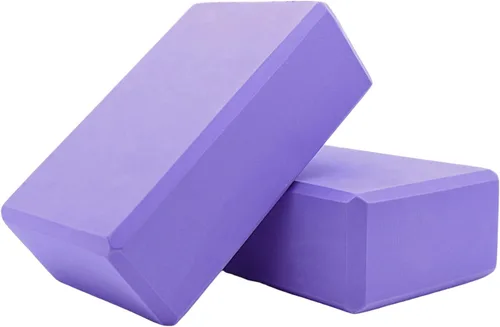 Bloques de yoga, paquete de 2 unidades, espuma EVA de apoyo sin látex, bloques antideslizantes suaves con bordes biselados para yoga, pilates,