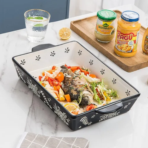 Miniatura 4 de Platos de cazuela para horno, plato de cerámica, cacerola de lasaña, platos para hornear para horno, juego de platos para hornear