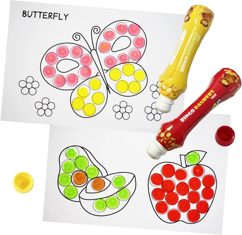 Miniatura 7 de Yuanhe Bingo Daubers - Marcadores de puntos – 3 oz Paint Dotter Bingo Dabbers/Dobbers, juego de 6