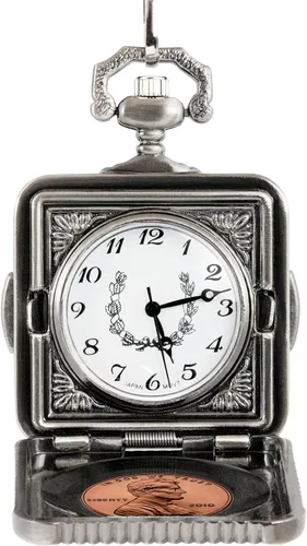 Miniatura 2 de American Coin Treasures Lincoln Union Shield Penny Reloj de Bolsillo - Plata, Moderno