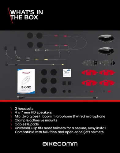 Miniatura 8 de BIKECOMM BK-S2 Intercomunicador de auriculares Bluetooth para motocicleta, altavoces inalámbricos de alcance de 3,937.0 ft, sistema de comunicación