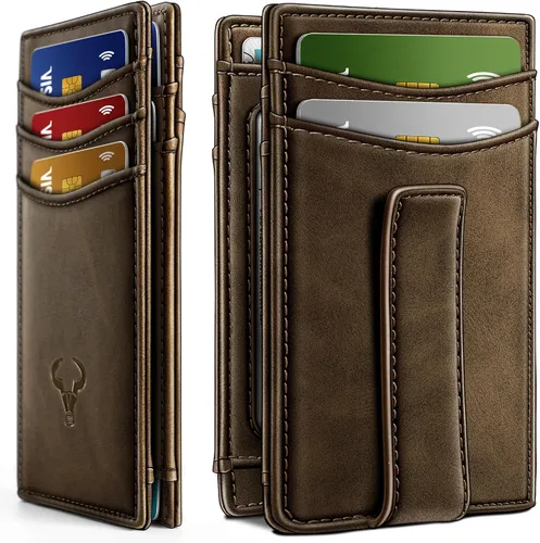 Miniatura 15 de BULLIANT Billetera Airtag para hombre, delgada con clip para dinero, cierre magnético, 12 tarjetas en el bolsillo frontal, bloqueo RFID