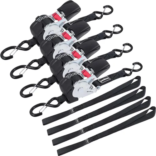 Miniatura 7 de Ayaport Correas de trinquete retráctiles, correas de amarre autoretráctiles, 1200 libras, resistencia a la rotura, resistentes de 12 pies