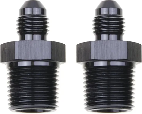 Miniatura 11 de Adaptador de tubo de manguera de combustible de aluminio recto 16AN acampanado a 3/4" NPT macho Unión de rosca negro