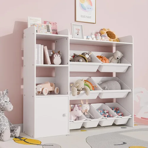 Miniatura 3 de Organizador de Almacenamiento de Juguetes para Niños Xilingol, Organizadores de Juguetes de 4 Niveles con 8 Cajones de Almacenamiento Removibles