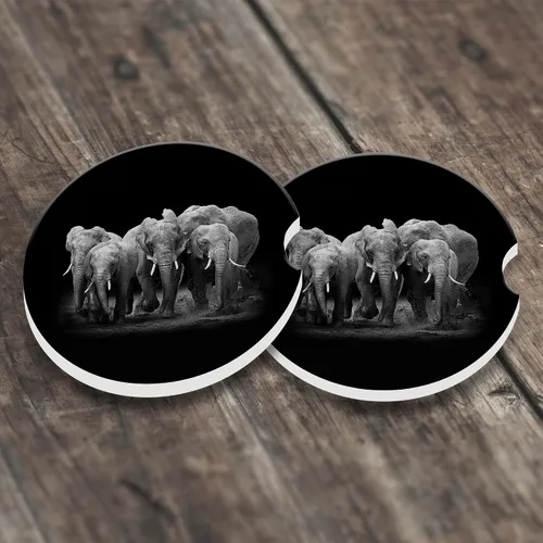 Miniatura 5 de Portavasos para automóvil, elefante africano, portavasos para portavasos de automóvil, tapete de cerámica para bebidas, accesorios de decoración