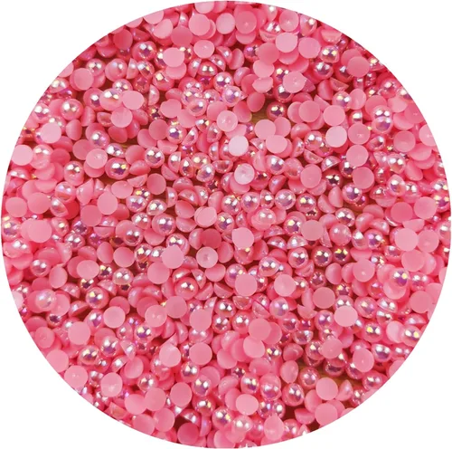 Miniatura 34 de 1000 piezas de cuentas de perla media de 5 mm cuentas de perla plana cuentas de perla redondas planas de plástico para manualidades, embellecimiento