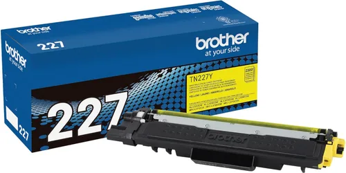 Brother TN227Y original, cartucho de tóner de alto rendimiento, tóner amarillo de repuesto, rendimiento de páginas de hasta 2,300 páginas, TN227,