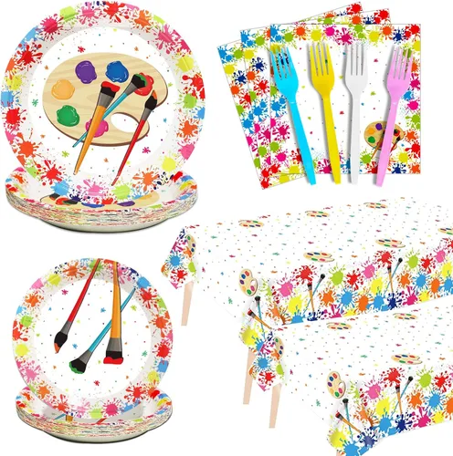 Miniatura 8 de gisgfim Suministros de decoración de fiesta de cumpleaños de lobo para 24 invitados, platos, servilletas, manteles, juego de vajilla desechable
