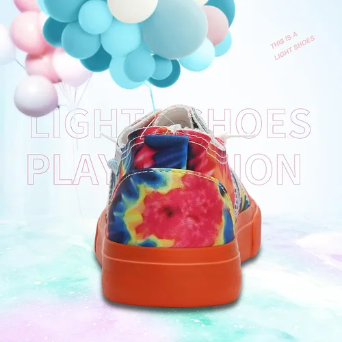 Miniatura 4 de Obtaom Play Tenis de lona para mujer, sin cordones, a la moda, blanco desgastado y estampado de leopardo