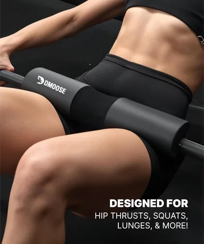 Miniatura 2 de DMoose Fitness Almohadilla de Barra para Empuje de Cadera, Sentadillas y Estocadas - Cojín de Espuma Gruesa Antideslizante para Soporte de Cuello
