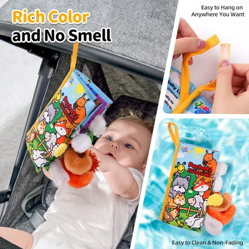 Miniatura 6 de Jollybaby Libros de tela para bebés, libros suaves arrugados para tocar y sentir, para bebés lactantes, juguetes interactivos educativos tempranos C