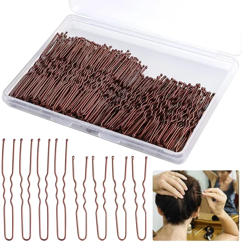 Miniatura 9 de 200 horquillas para el pelo en forma de U de 2.4 y 2 pulgadas, pasadores de pelo con caja de almacenamiento para mujeres y niñas y peluquería (negro)