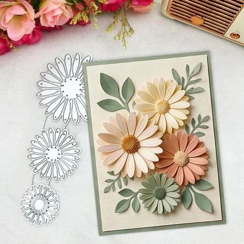 Miniatura 11 de Lapoo Troquel de corte de flores para álbumes de recortes, troqueles de corte de metal duradero para álbumes de recortes, álbum de fotos, tarjeta