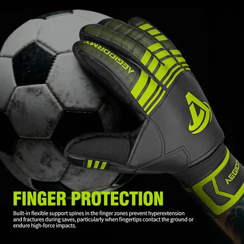 Miniatura 3 de Guantes de portero de fútbol con protección para los dedos para prevenir lesiones, agarre fuerte para enfrentamientos difíciles, guantes de portero