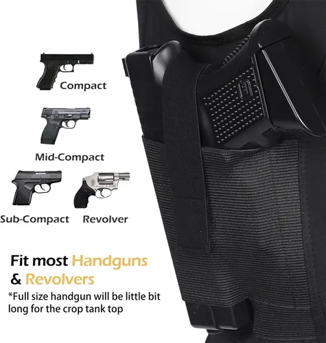 Miniatura 3 de Lilcreek Women's Concealed Carry Crop Tank Tops,Undercover Handgun CCW Tactical Gun Holster Shirt Clothing