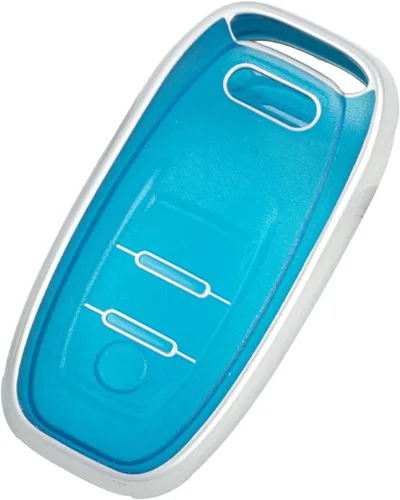 Miniatura 6 de Funda para llavero inteligente transparente negro esmerilado TPU cubierta plateada compatible con Audi A4 A5 A6 A7 A8 W12 Q5 híbrido R8 RS5 RS7 S4