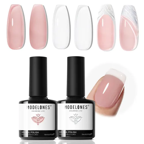 Miniatura 20 de modelones Juego de Base y Capa Superior para Esmalte de Uñas en Gel, 3 Piezas Base de Goma y Capa Superior de Gel Transparente Brillante y Mate a