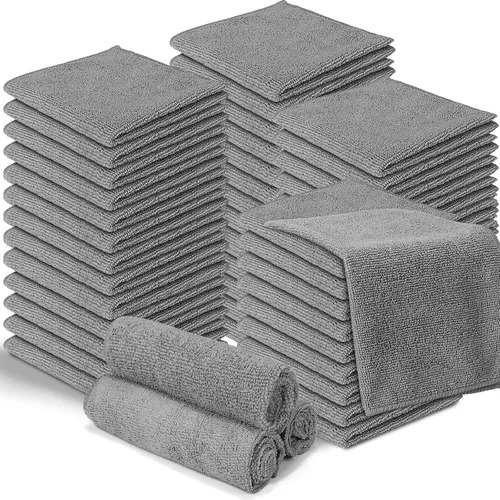 Miniatura 9 de Macarrie - 200 paños de limpieza de microfibra, toallas de microfibra para automóvil, paños de lavado absorbentes, reutilizables, sin pelusas, Negro