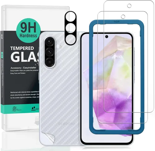 Miniatura 10 de Ibywind Protector de pantalla para SamSung Galaxy A32 5G (6.5 pulgadas), con 2 piezas de vidrio templado, 1 protector de lente de cámara, 1 película