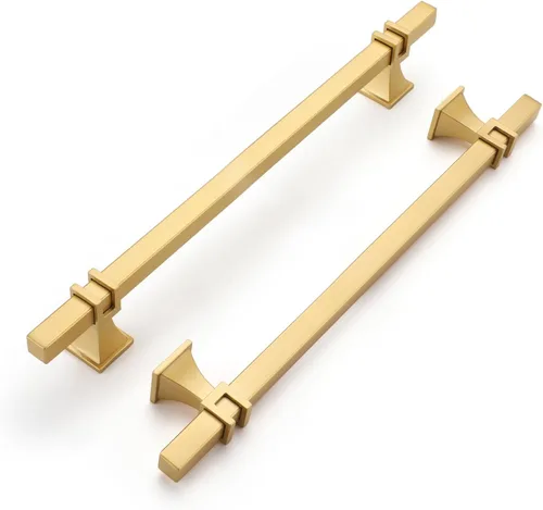Miniatura 23 de Haliwu Paquete de 5 tiradores de gabinete con barra en T negra y dorada de 3 pulgadas, tiradores de puerta para armarios de cocina, manijas de zinc