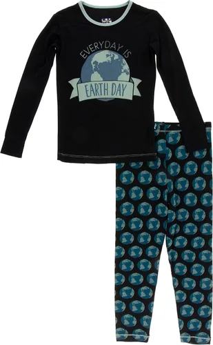 Miniatura 23 de KicKee Pants Conjunto de pijama de manga larga con estampado de piezas