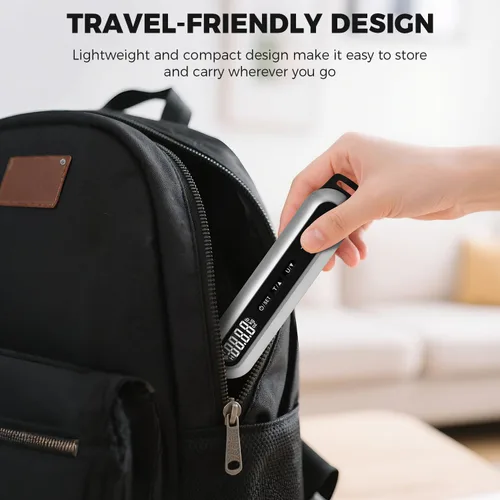 Miniatura 7 de Báscula de equipaje de viaje, báscula digital de maleta de 110 libras, báscula de peso portátil, báscula de equipaje de mano de acero inoxidable
