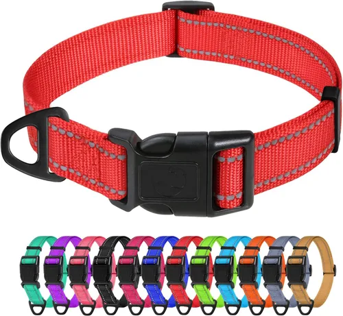 Miniatura 13 de TagME Collares de nailon reflectantes para perros, collar ajustable clásico para mascotas con hebilla de liberación rápida para perros pequeños