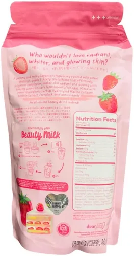 Miniatura 2 de Beauty Milk - Bebida japonesa de colágeno fresa, 50.000 mg de colágeno hidrolizado, 6.3 onzas (paquete de 1)